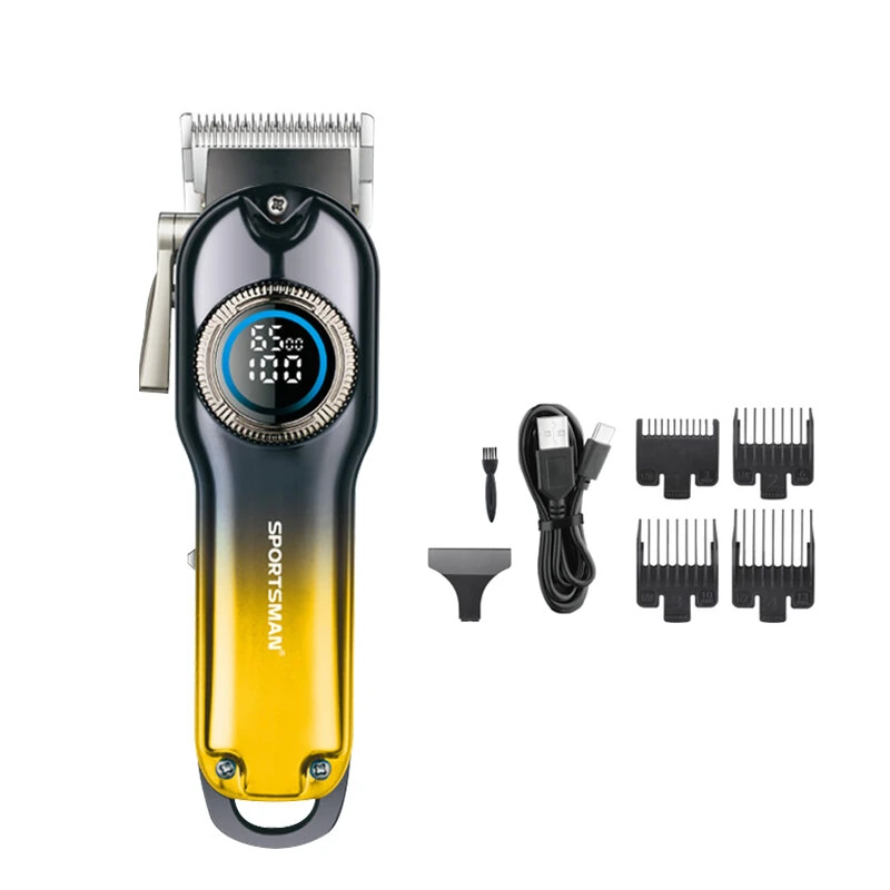 (image for) SPORTSMAN Professional Electric Hair Clipper LCD Display 1500mAh USB Rechargeable Salon Electric Hair Trimmer